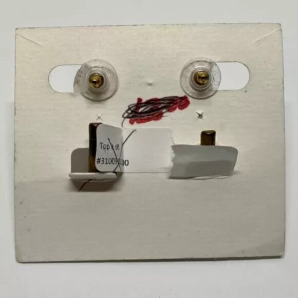 Premier Designs Hoop Earrings Gold Tone Black Paint Stud Post Fashion NWT - Picture 5 of 7